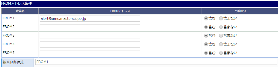 パターン編集画面/FROMアドレス条件イメージ